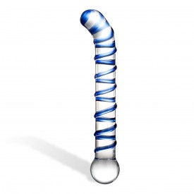 Изогнутый стеклянный фаллос G-Spot Glass Dildo - 17 см.