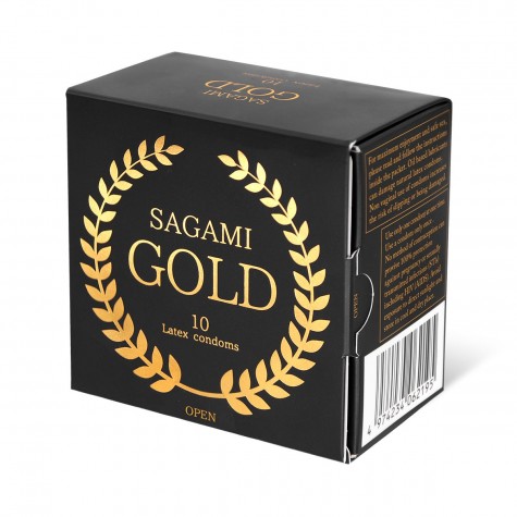 Золотистые презервативы Sagami Gold - 10 шт.