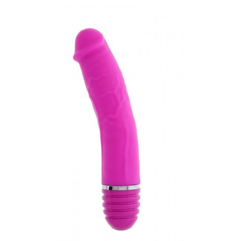 Розовый вибратор-реалистик PURRFECT SILICONE VIBRATOR 6INCH PINK - 15 см.